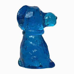 Blue Glass Dog by Erik Höglund for Kosta Boda, 1970s