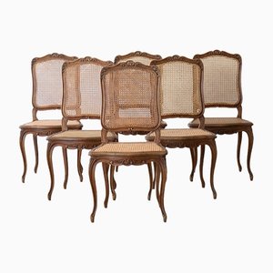 Louis XV Revival Caned Dining Chairs, Set of 6