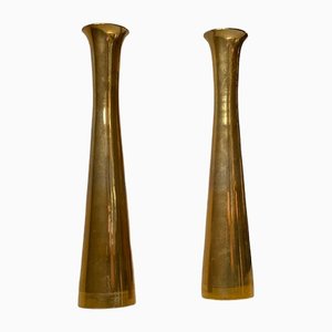 Mid-Century Scandinavian Brass Candlesticks, 1960s, Set of 2
