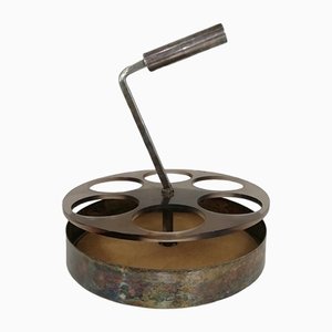 Mid-Century Silver-Plated Metal Cup Holder, Italy