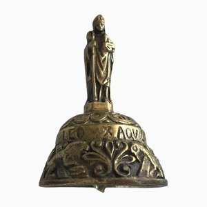 Antique Victorian Brass Bell with Figures, 19th Century