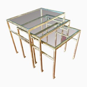 Golden Iron Nesting Tables from Maison Ramsay, Set of 3