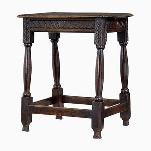 Carved Oak Joint Stool, 1800s