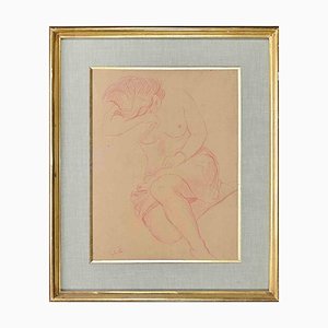 Emile Gilioli, Nude of Woman, Original Drawing, Mid 20th-Century