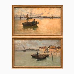 Karl Adolf Wilhelm Chelius, Romantic Bavarian Paintings, 1889, Oil on Canvas, Framed, Set of 2