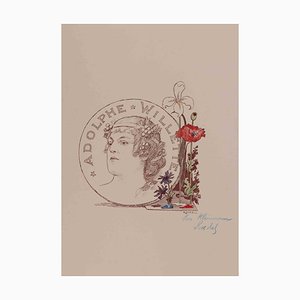 Auguste Roedel, Hommage à Adolphe Villette, Lithographie, Fin du 19ème Siècle