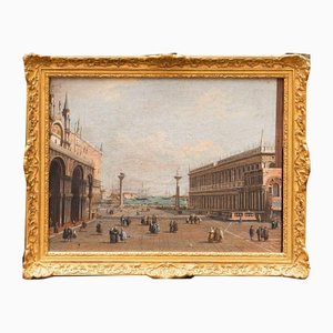 View of St. Mark Square, Oil Paint on Canvas, Late 18th-Century