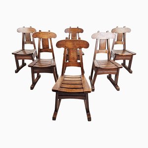 Vintage Brutalist Dining Chairs, 1960s, Set of 6