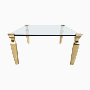 Table Basse en Laiton et Verre, 1970s