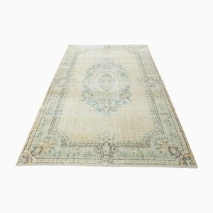 Tapis Oushak Antique en Laine Verte