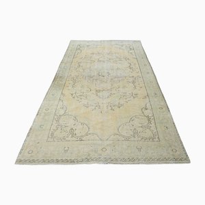 Tappeto Oushank antico in lana beige, Turchia