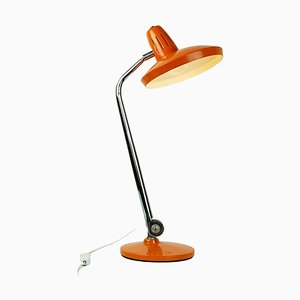 Mid-Century Orange Adjustable Desk or Table Lamp from Fase Madrid, Spain