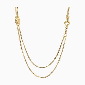 French 18 Karat Yellow Gold Long Necklace, 1800s