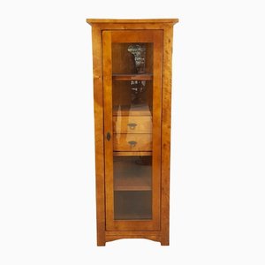 Tall Hardwood Cabinet with Glass Panels
