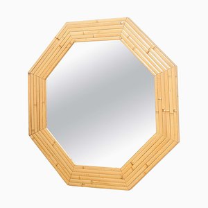 Mid-Century Modern French Bamboo Mirror, 1960s