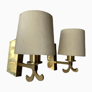 German Sconces in Brass with Fabric Shade by Hans Möller, 1960s