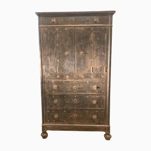 Antique Cabinet with Painted Safe