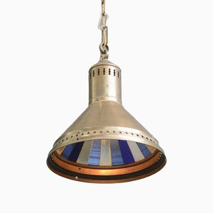 Lámpara colgante de cobre y vidrio mercurizado, años 10