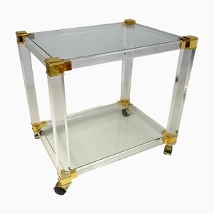 Two-Tiered Acrylic Glass Bar Cart, 1970s