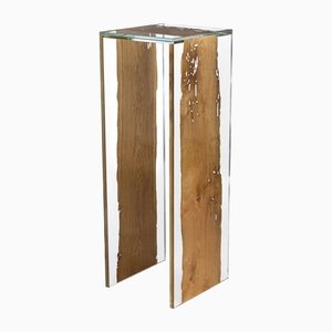 Italian Glass and Wood Supporto Venezia Side Table from VGnewtrend