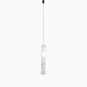 Lámpara de suspensión individual italiana de cristal de Murano transparente de VGnewtrend