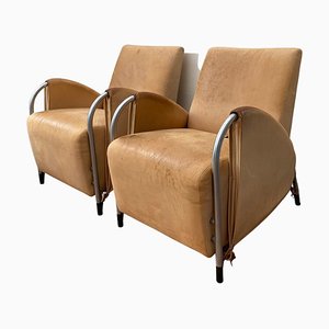 Set of Art Deco Machine Age Style Armchairs by Jan Des Bouvrie for Gelderland