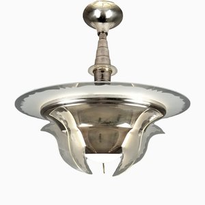 Französische Art Deco Deckenlampe, 1930er