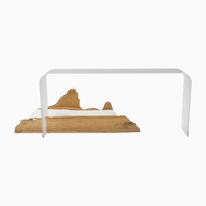 Consola The Mountain italiana de vidrio y madera de Lea Chen para VGnewtrend