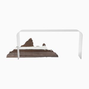 Italian Glass and Nero Wood The Mountain Altar Console by Lea Chen for VGnewtrend