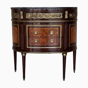 Antique French Louis XVI Style Marquetry Bronze Chest of Drawers