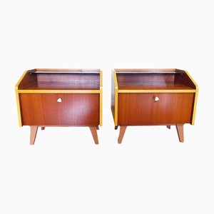 Bedside Tables with Drawers, 1960s, Set of 2