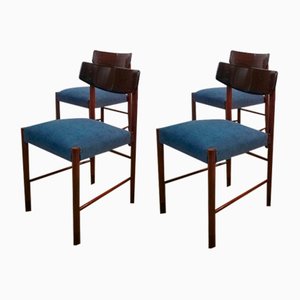 Mid-Century Danish Style Dining Chairs in Mahogany & Rosewood,1960, Set of 4