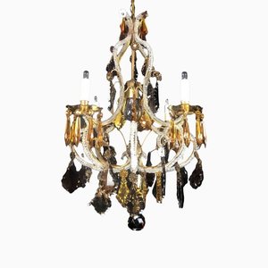 Clear Crystal 5-Light Chandelier, 1950s
