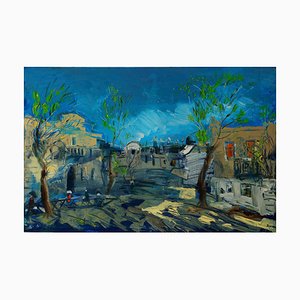 Giorgi Kukhalashvili, Evening in Tbilisi, 2022, óleo sobre lienzo