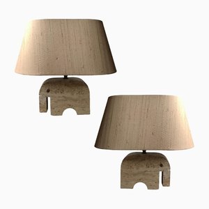 Travertine Table Lamps from Brothers Mannelli, Set of 2