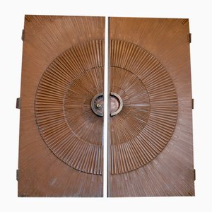 Bronze Covered Sunburst Doors, 1971, Set of 2
