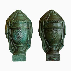 Miniature Cast of Iron Urns, 1880s, Set of 2