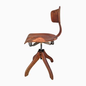 Vintage Industrial Adjustable Swivel Desk Chair, Yugoslavia, 1950s