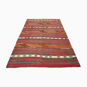 Kilim Rug in Wool with Striped Pattern