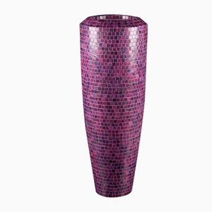 Fuchsia Low-Density Polyethylene Obice Vase with Bisazza Mosaic from VGnewtrend