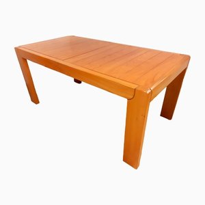 Vintage Reguin Tisch aus massivem Ulmenholz mit integrierter Verlängerung, 1970er