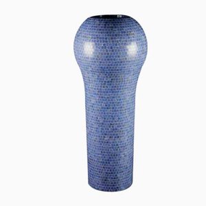 Italian Azzurro Low-Density Polyethylene Sakata Vase with Bisazza Mosaic from VGnewtrend