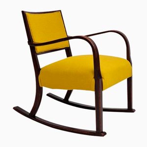 Danish Wool Rocking Chair by Fritz Hansen for Kvadrat Furniture, 1950s
