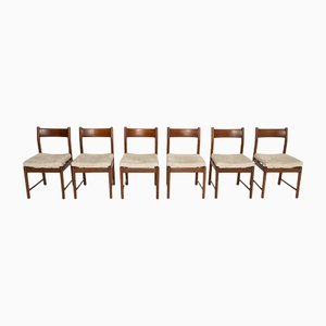 Teak and Brass Dining Room Chairs by Ilmari Tapiovaara for La Permanente Mobili Cantù, Italy, 1970s, Set of 6