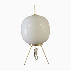 Table Lamp in White Glass