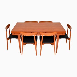 Danish Teak Dining Table & Chairs by Harry Ostergaard for Randers Møbelfabrik, 1960s, Set of 7