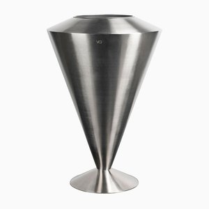 Italian Clepsydra-Steel Satinato Vase from VGnewtrend