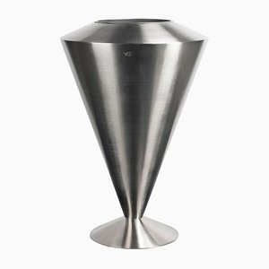 Italienische Clepsydra-Stahl Satinato Vase von VGnewtrend