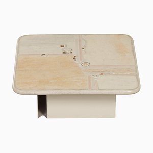 White Natural Stone Coffee Table by Paul Kingma, 1980s