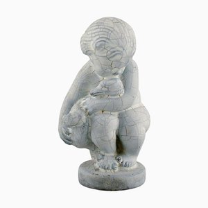 Figurine en Grès Verni, Leda et le Cygne par Kähler, Danemark